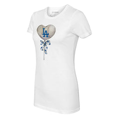 Los Angeles Dodgers Tiny Turnip Women's Heart Lolly T-Shirt - White - MLB Online