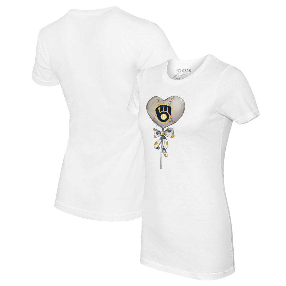 Milwaukee Brewers Tiny Turnip Women's Heart Lolly T-Shirt - White - MLB Online