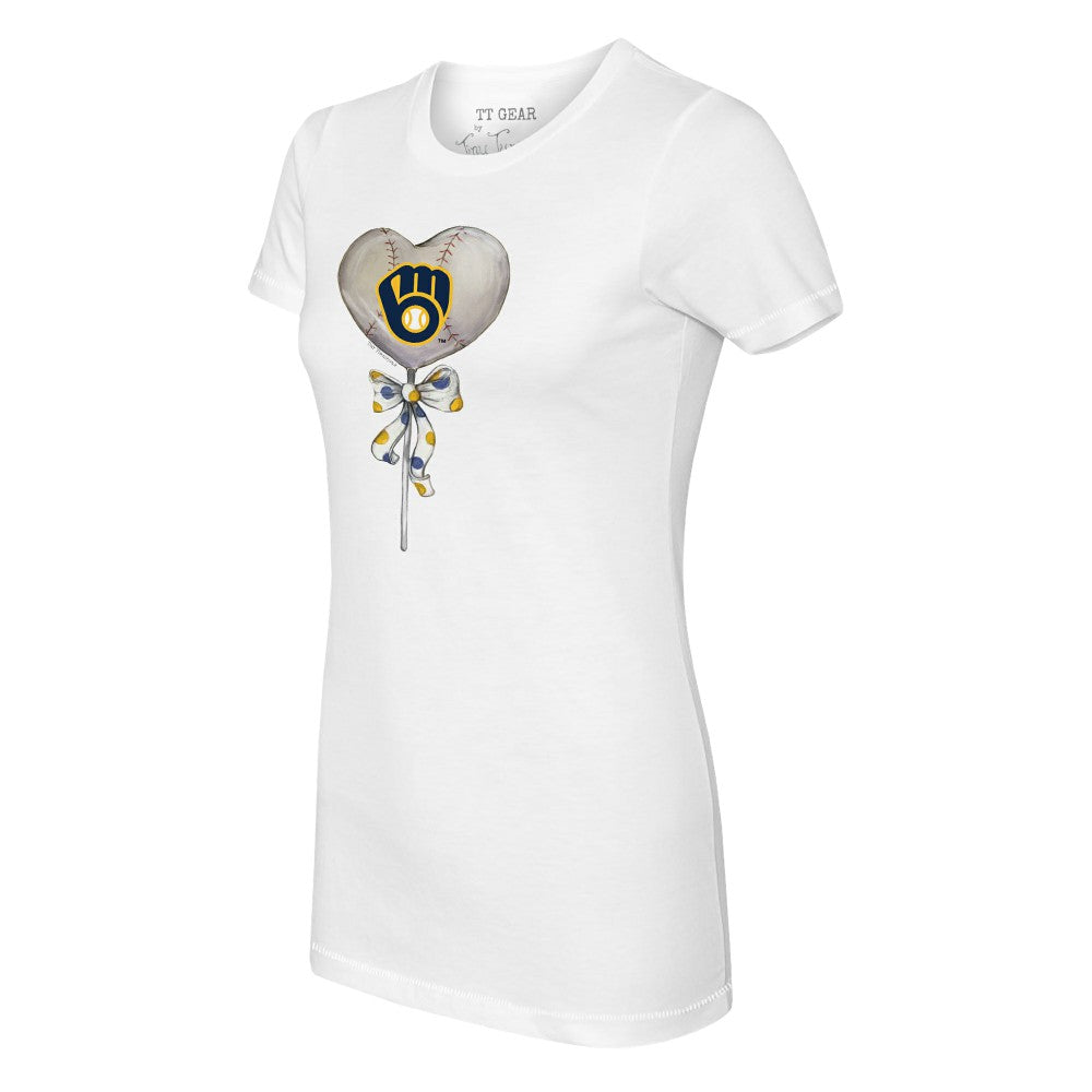 Milwaukee Brewers Tiny Turnip Women's Heart Lolly T-Shirt - White - MLB Online
