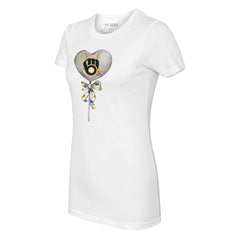Milwaukee Brewers Tiny Turnip Women's Heart Lolly T-Shirt - White - MLB Online