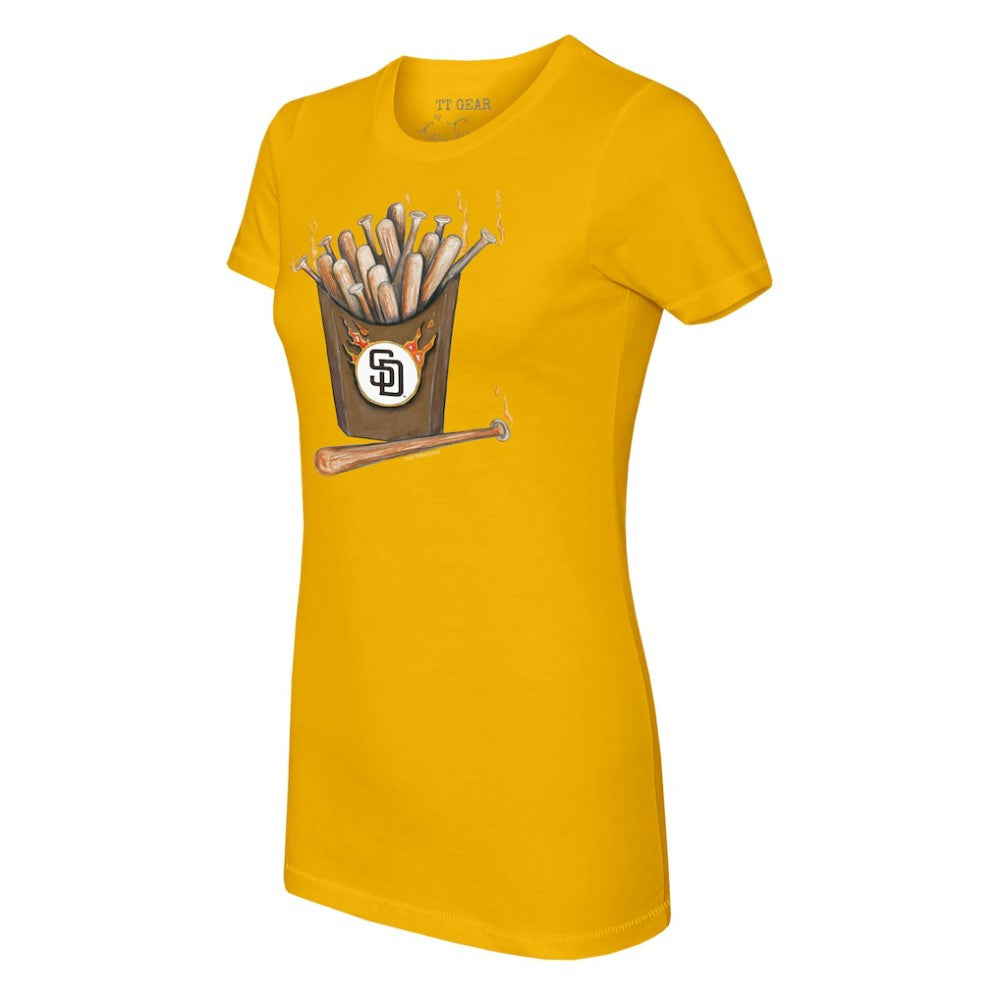 San Diego Padres Tiny Turnip Women's Hot Bats T-Shirt - Gold - MLB Online