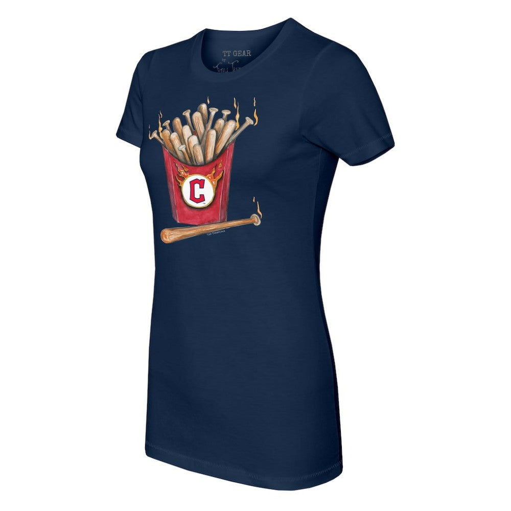 Cleveland Guardians Tiny Turnip Women's Hot Bats T-Shirt - Navy - MLB Lifestyle