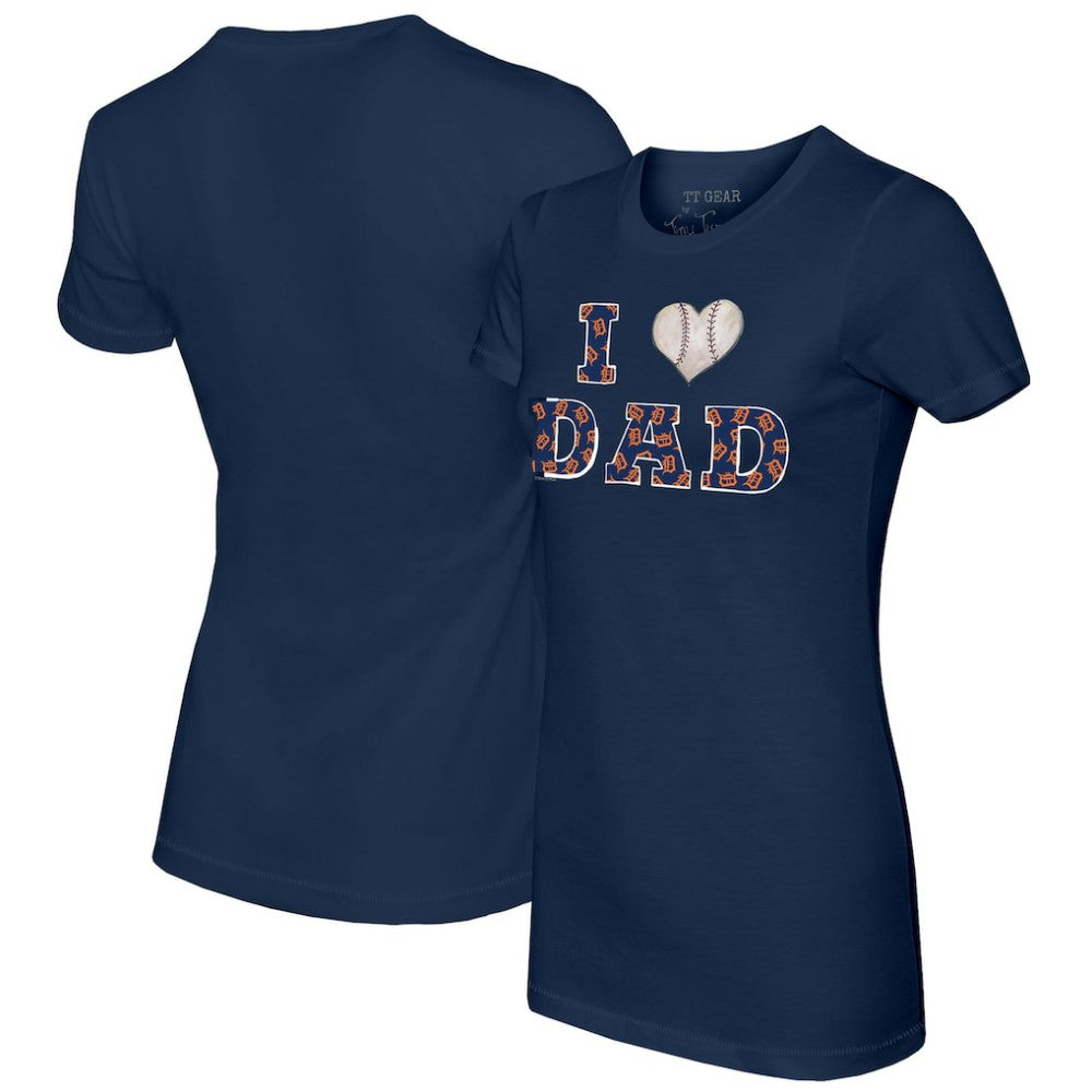 Detroit Tigers Tiny Turnip Women's I Love Dad T-Shirt - Navy - MLB Discount