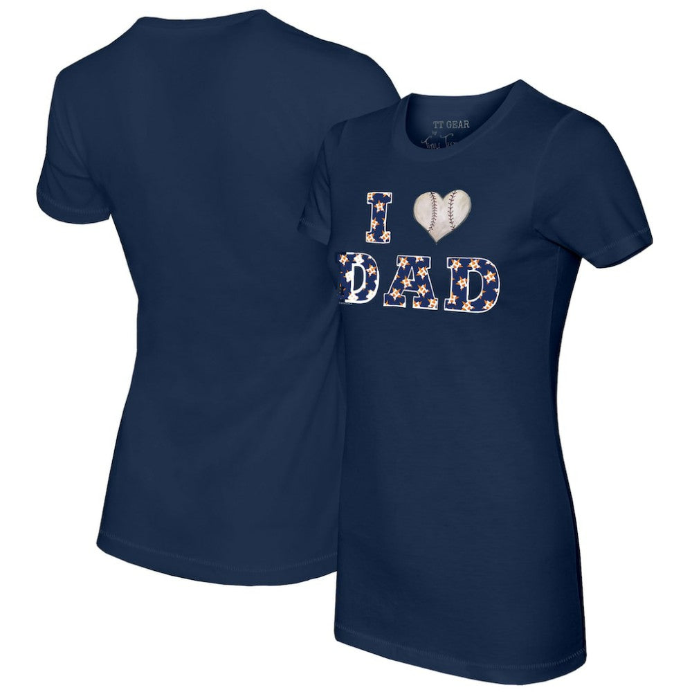 Houston Astros Tiny Turnip Women's I Love Dad T-Shirt - Navy - MLB Lifestyle