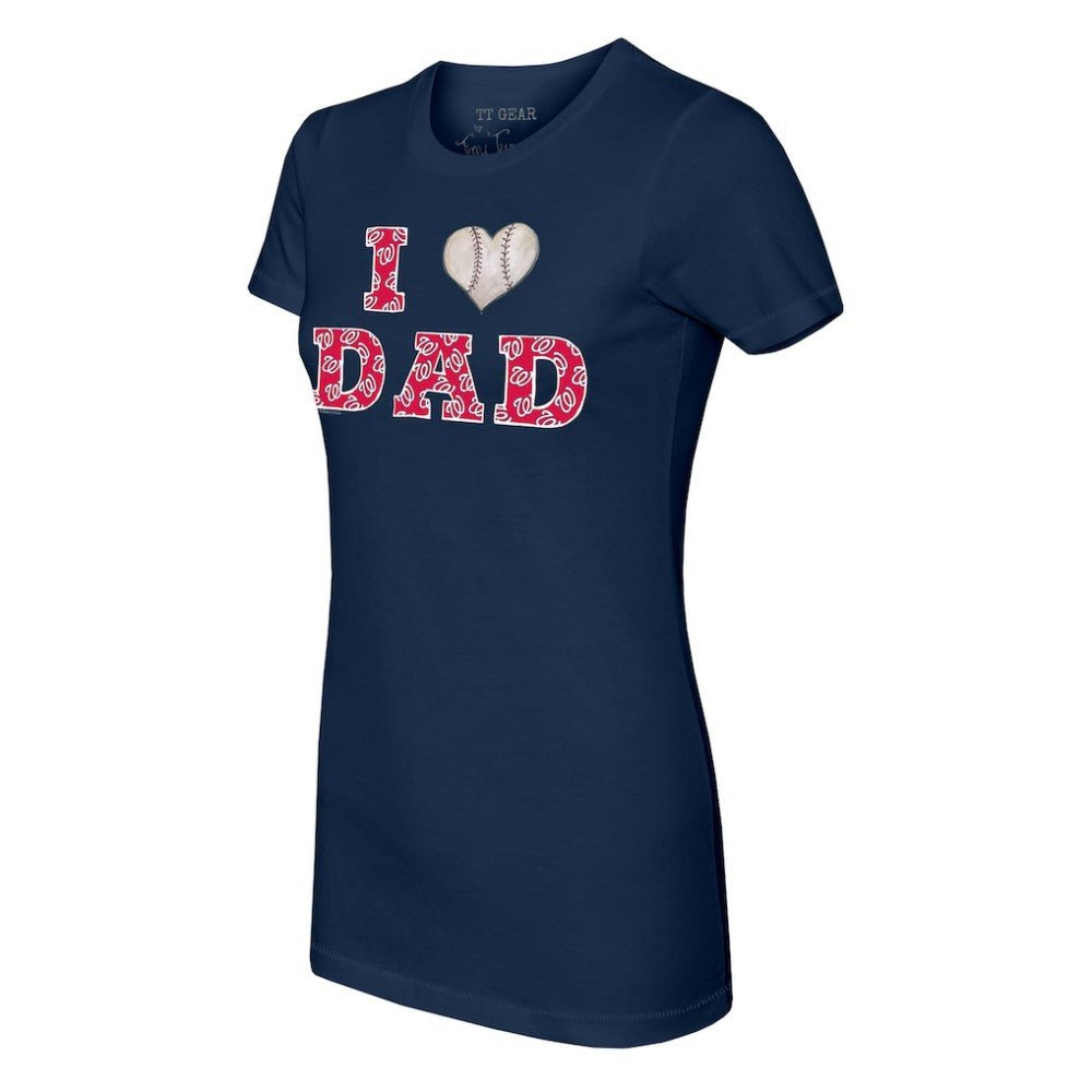 Washington Nationals Tiny Turnip Women's I Love Dad T-Shirt - Navy - MLB Lifestyle