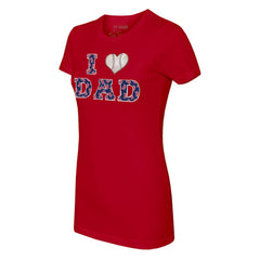 Boston Red Sox Tiny Turnip Women's I Love Dad T-Shirt - Red - MLB Discount
