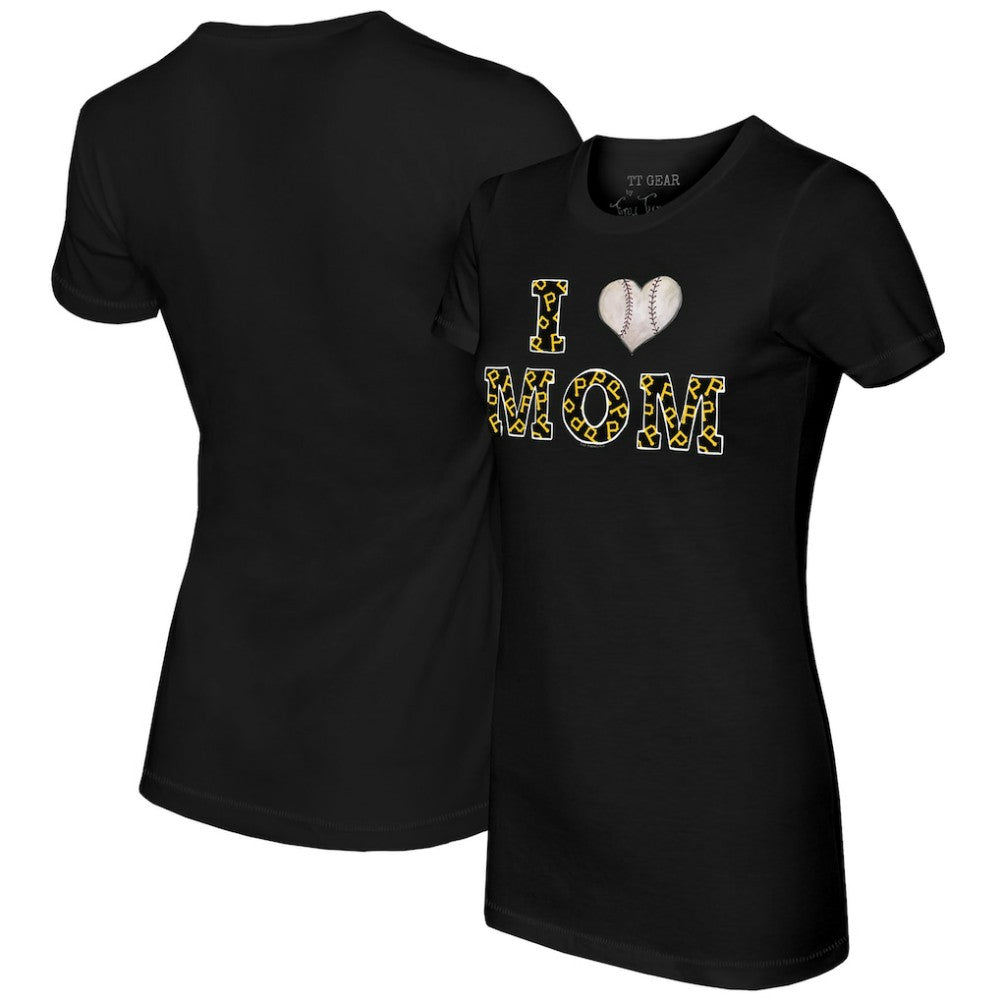 Pittsburgh Pirates Tiny Turnip Women's I Love Mom T-Shirt - Black - MLB on Sale