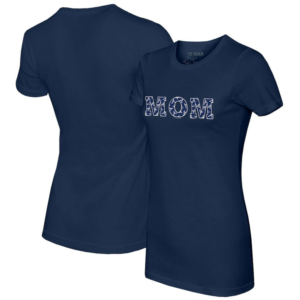 Atlanta Braves Tiny Turnip Women's Logo Mom T-Shirt - Navy - MLB Lifestyle