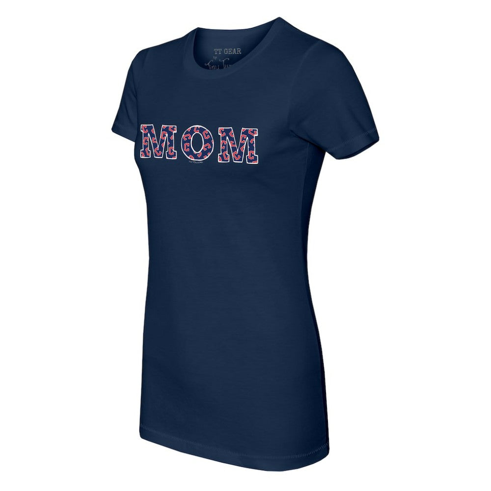 Cleveland Guardians Tiny Turnip Women's Logo Mom T-Shirt - Navy - MLB Discount