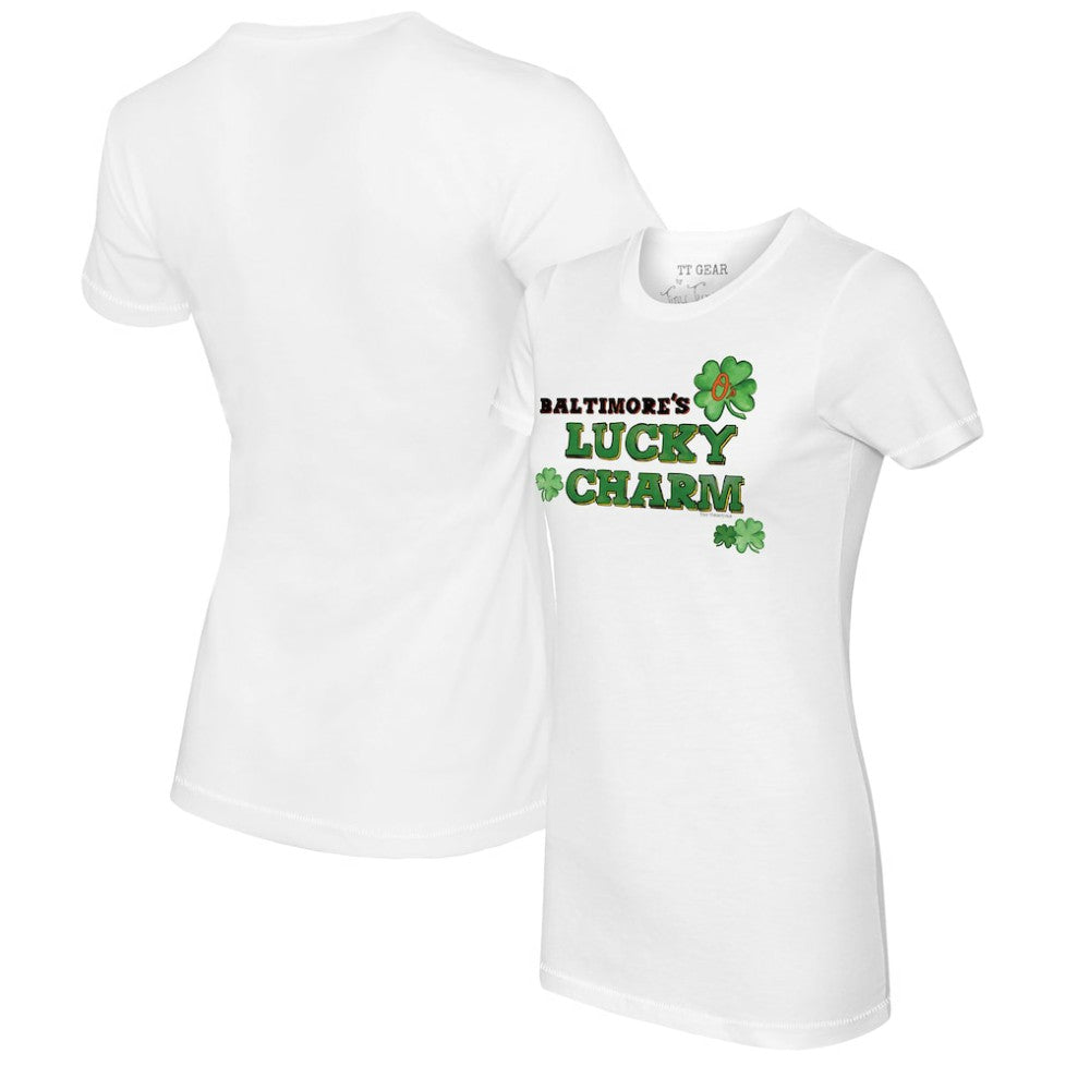 Baltimore Orioles Tiny Turnip Women's Lucky Charm T-Shirt - White - MLB Online