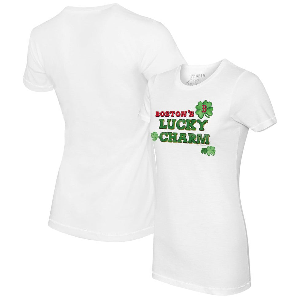 Boston Red Sox Tiny Turnip Women's Lucky Charm T-Shirt - White - MLB Sale