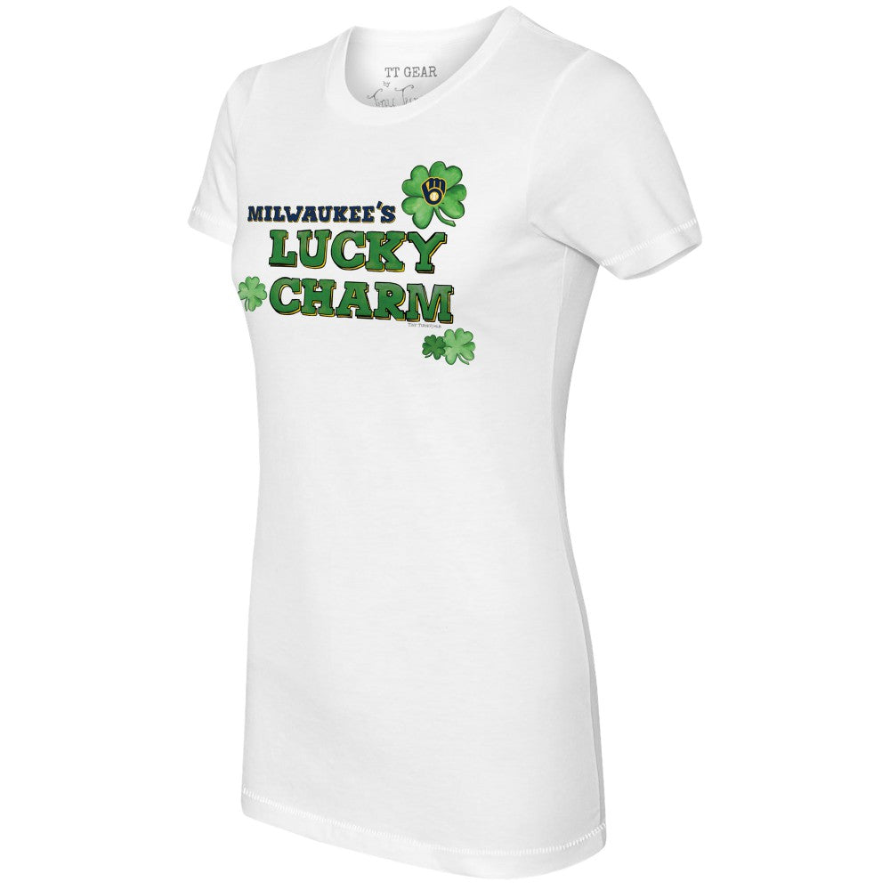 Milwaukee Brewers Tiny Turnip Women's Lucky Charm T-Shirt - White - MLB on Sale