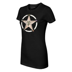 San Francisco Giants Tiny Turnip Women's Military Star T-Shirt - Black - MLB Sale