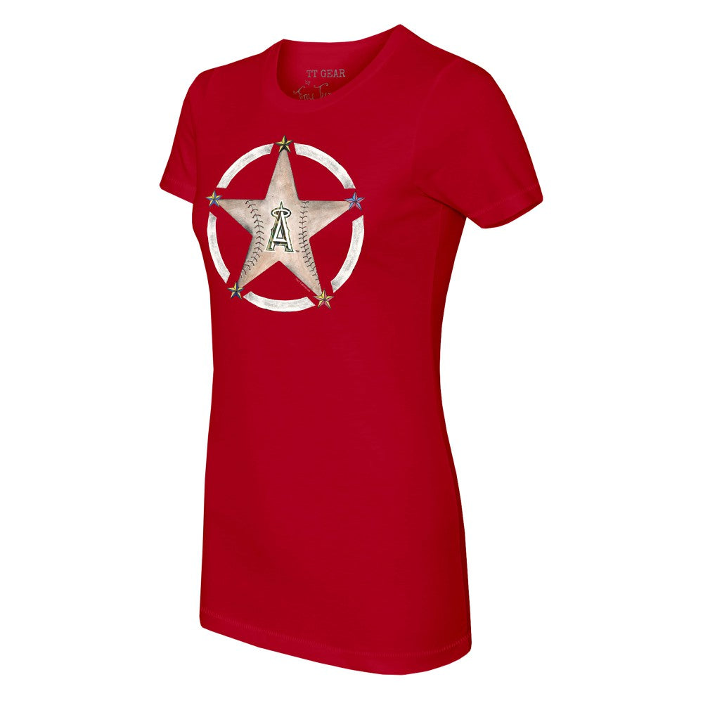 Los Angeles Angels Tiny Turnip Women's Military Star T-Shirt - Red - MLB on Sale