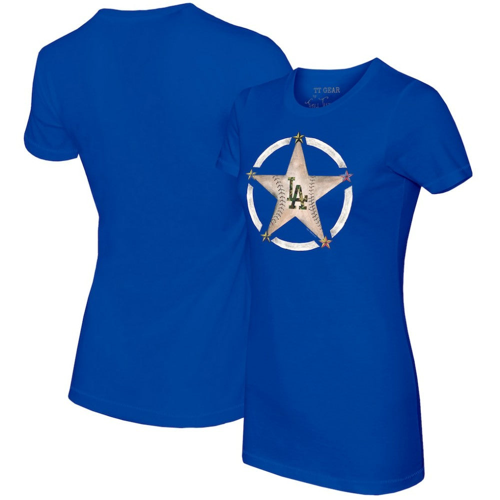 Los Angeles Dodgers Tiny Turnip Women's Military Star T-Shirt - Royal - MLB Online