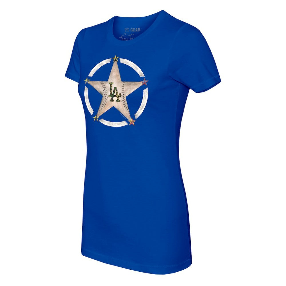 Los Angeles Dodgers Tiny Turnip Women's Military Star T-Shirt - Royal - MLB Online