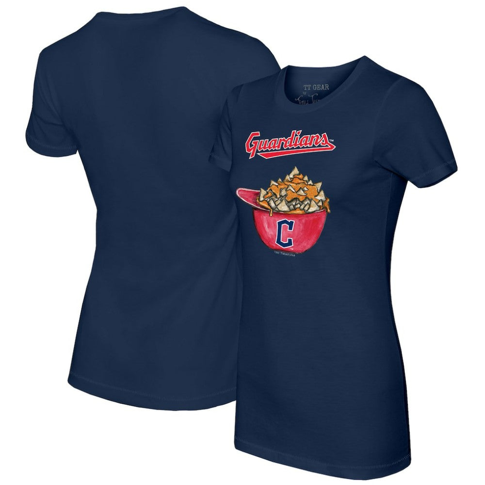 Cleveland Guardians Tiny Turnip Women's Nacho Helmet T-Shirt - Navy - MLB Sale