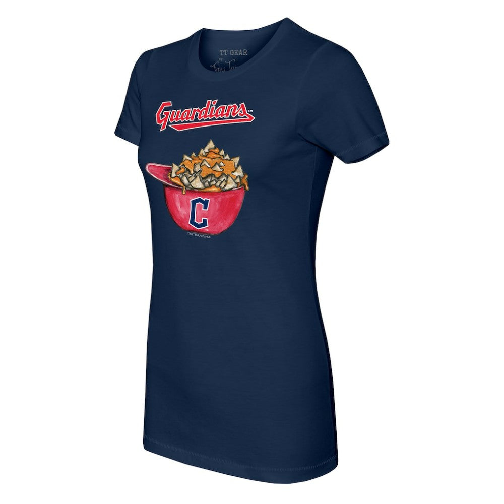 Cleveland Guardians Tiny Turnip Women's Nacho Helmet T-Shirt - Navy - MLB Sale