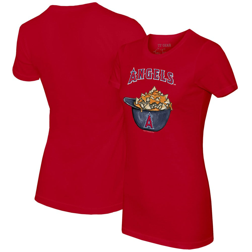 Los Angeles Angels Tiny Turnip Women's Nacho Helmet T-Shirt - Red - MLB Sale