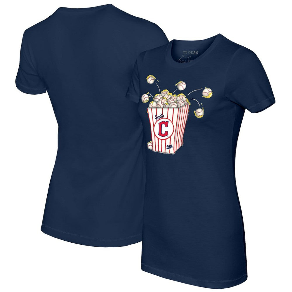 Cleveland Guardians Tiny Turnip Women's Popcorn T-Shirt - Navy - MLB on Sale