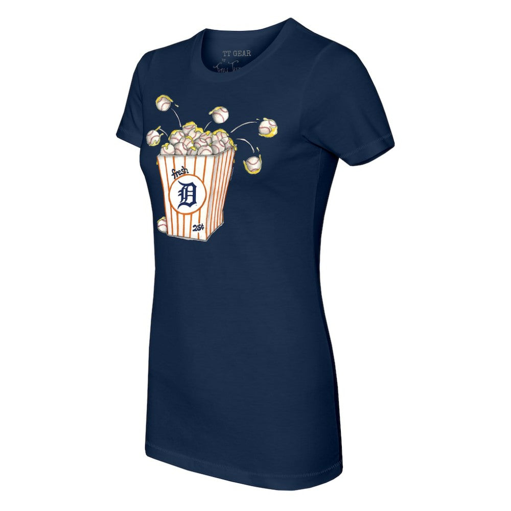 Detroit Tigers Tiny Turnip Women's Popcorn T-Shirt - Navy - MLB Lifestyle