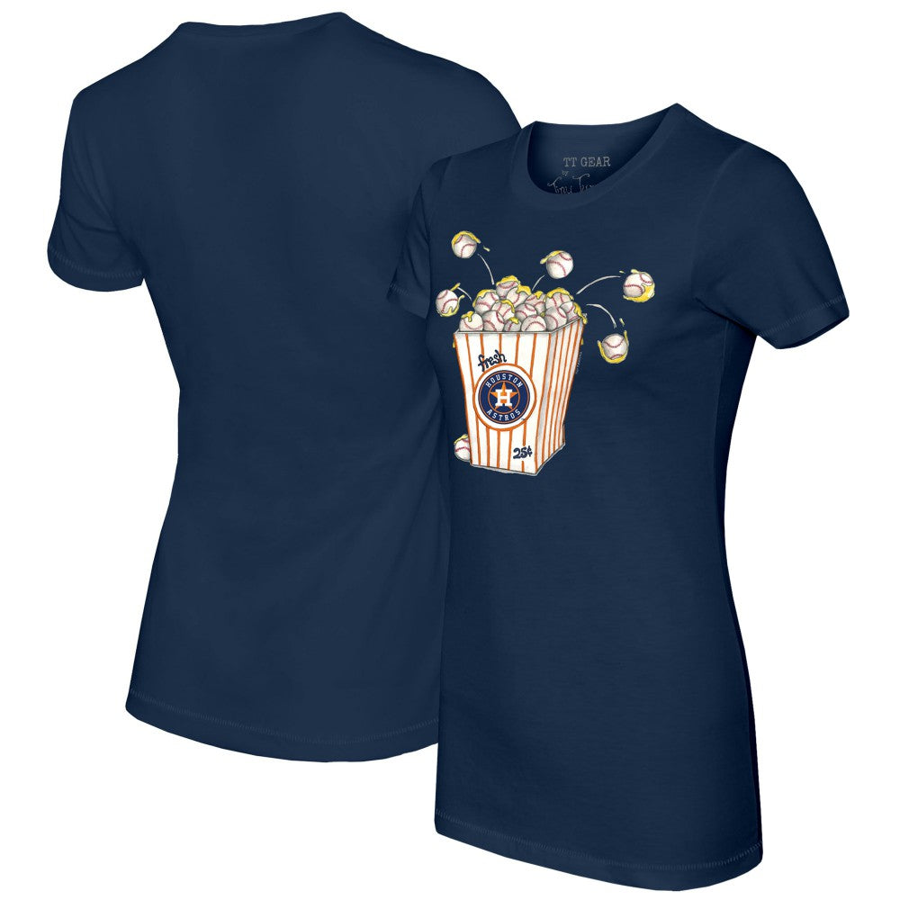 Houston Astros Tiny Turnip Women's Popcorn T-Shirt - Navy - MLB on Sale