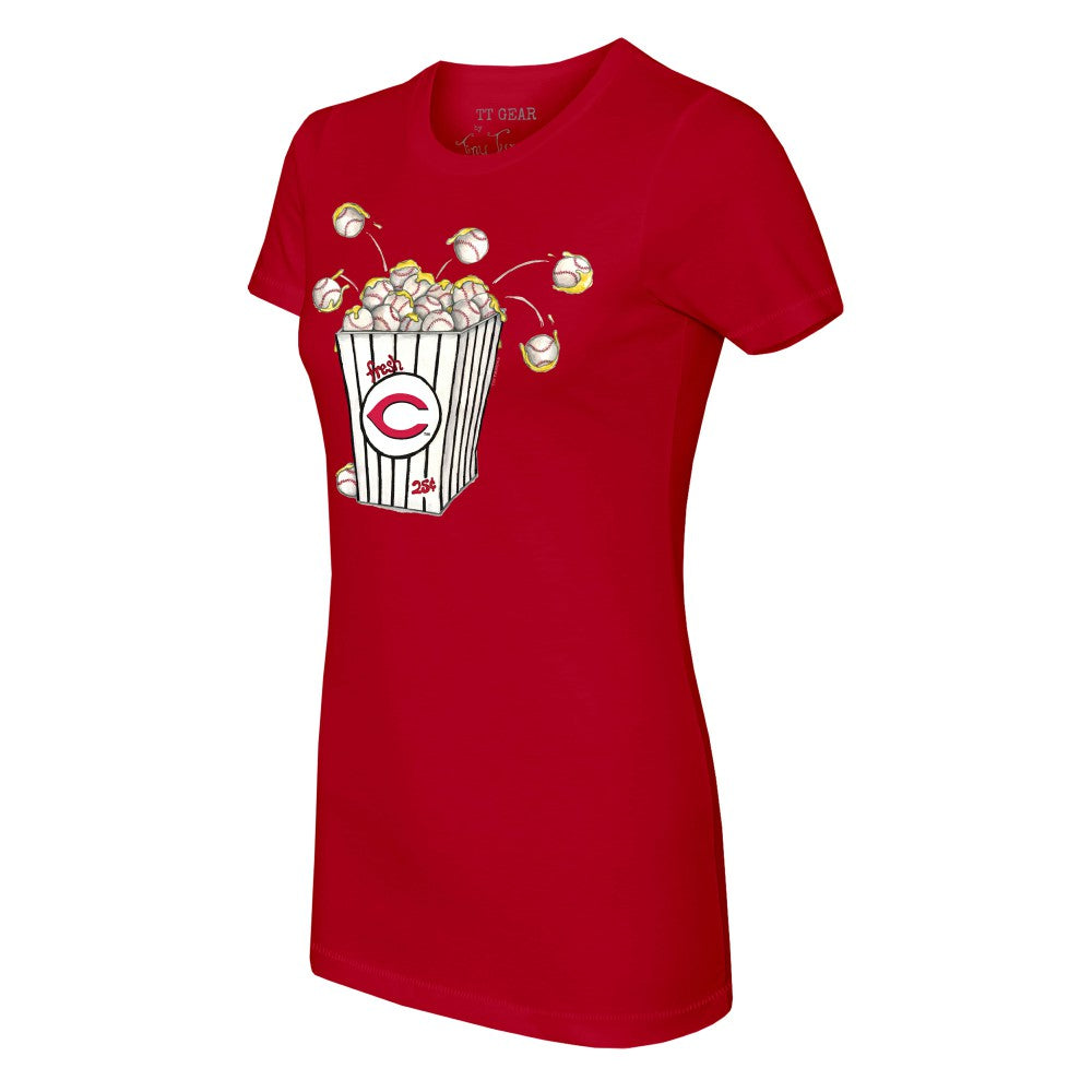 Cincinnati Reds Tiny Turnip Women's Popcorn T-Shirt - Red - MLB Online