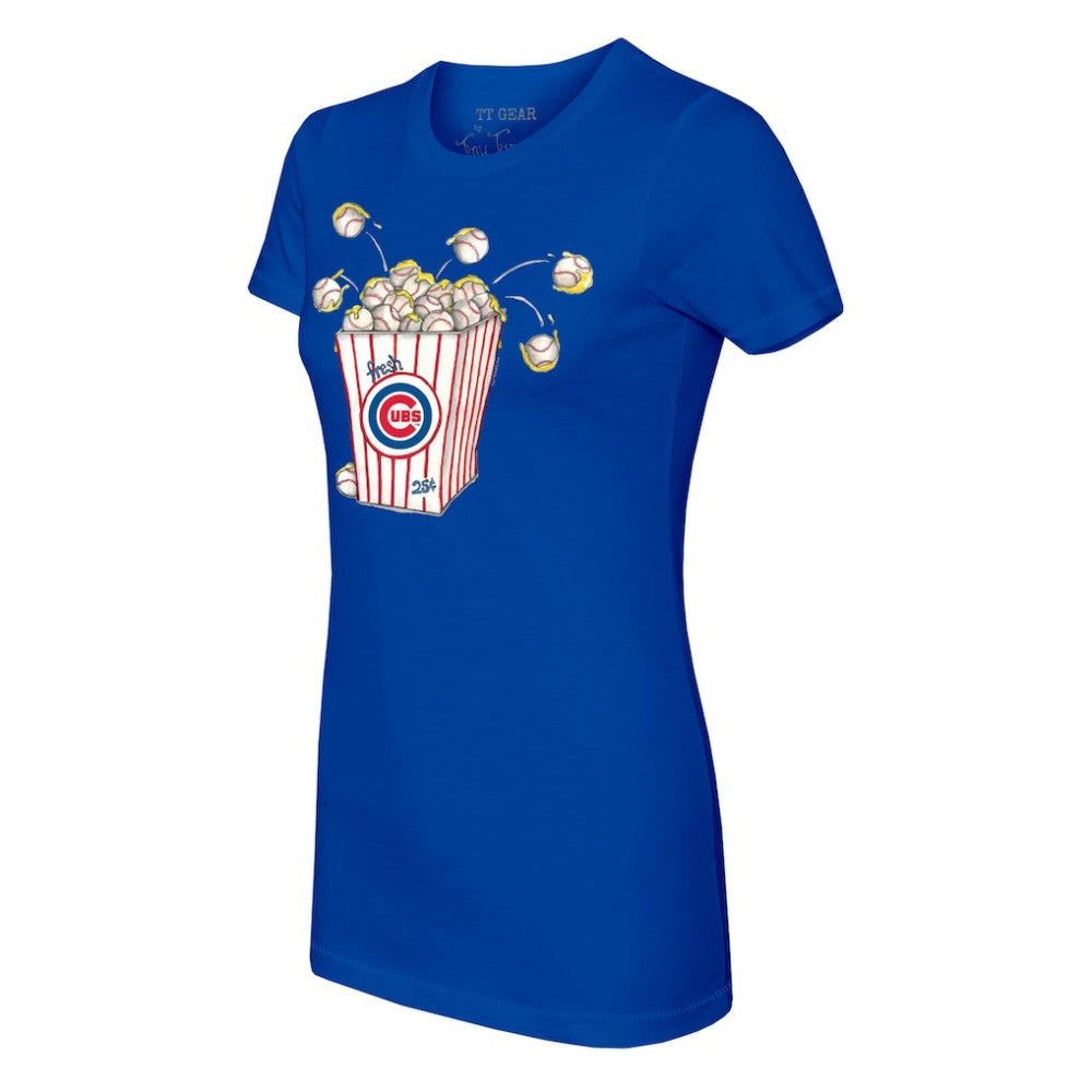 Chicago Cubs Tiny Turnip Women's Popcorn T-Shirt - Royal - MLB Discount