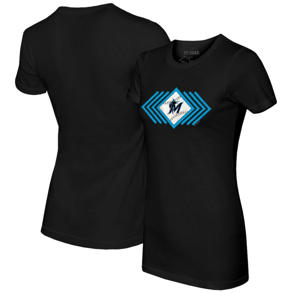 Miami Marlins Tiny Turnip Women's Prism Arrows T-Shirt - Black - MLB on Sale