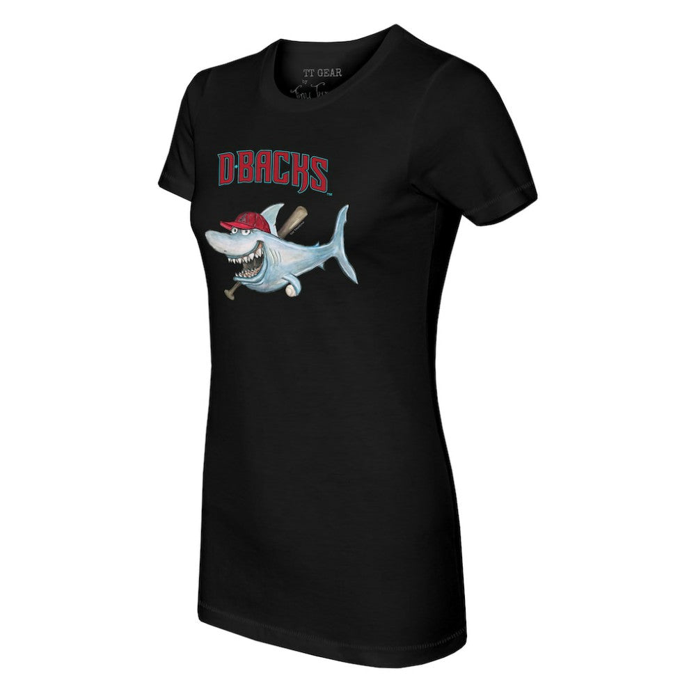 Arizona Diamondbacks Tiny Turnip Women's Shark T-Shirt - Black - MLB Sale