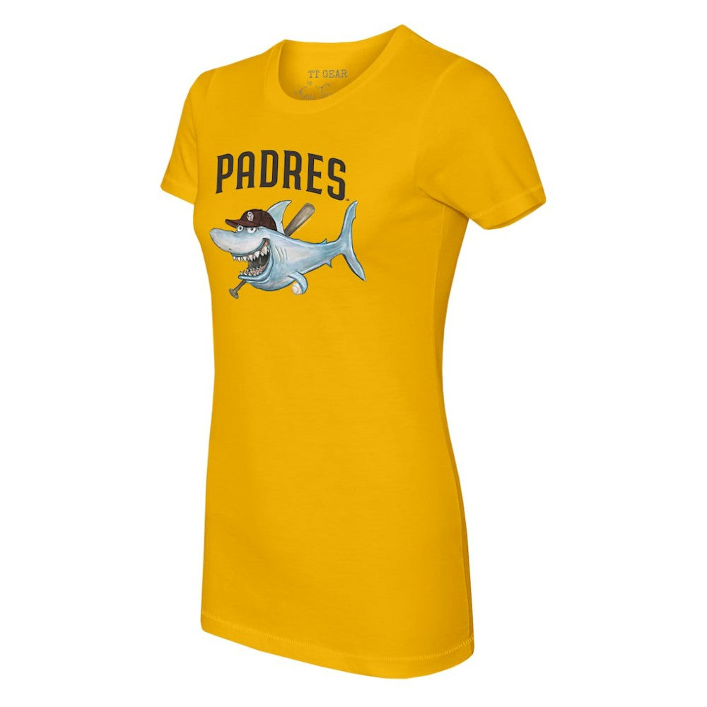 San Diego Padres Tiny Turnip Women's Shark T-Shirt - Gold - MLB Discount