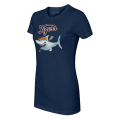 Detroit Tigers Tiny Turnip Women's Shark T-Shirt - Navy - MLB on Sale