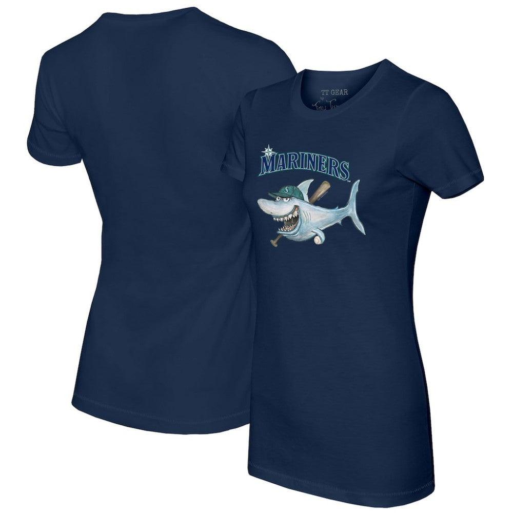 Seattle Mariners Tiny Turnip Women's Shark T-Shirt - Navy - MLB Discount