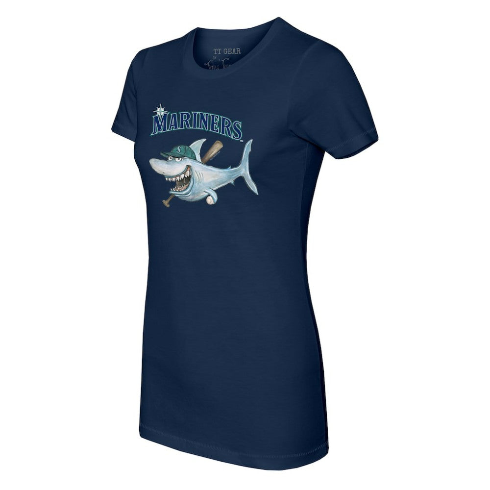 Seattle Mariners Tiny Turnip Women's Shark T-Shirt - Navy - MLB Discount