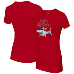 St. Louis Cardinals Tiny Turnip Women's Shark T-Shirt - Red - MLB on Sale