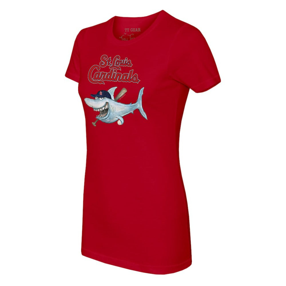 St. Louis Cardinals Tiny Turnip Women's Shark T-Shirt - Red - MLB on Sale
