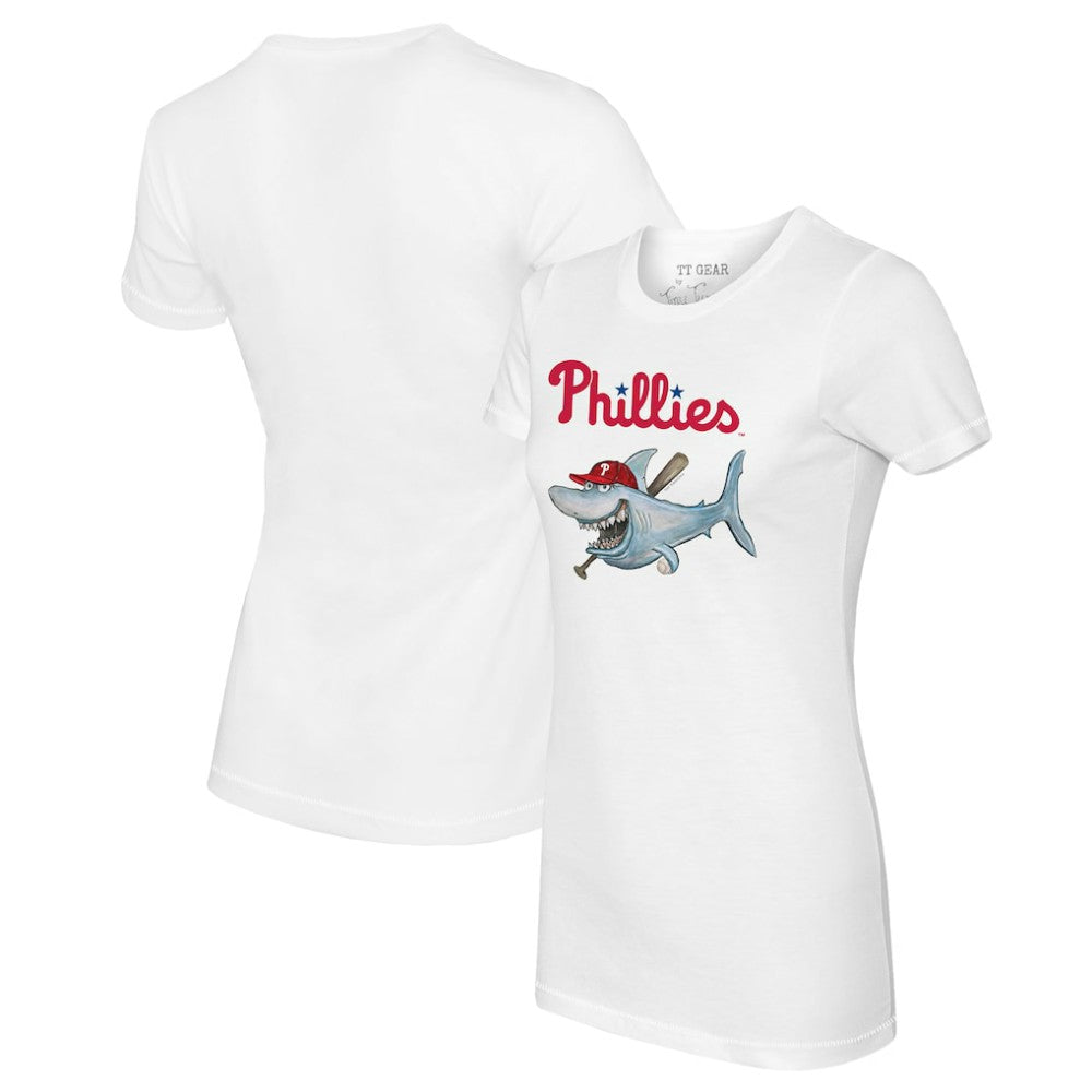 Philadelphia Phillies Tiny Turnip Women's Shark Logo T-Shirt - White - MLB Discount