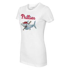 Philadelphia Phillies Tiny Turnip Women's Shark Logo T-Shirt - White - MLB Discount
