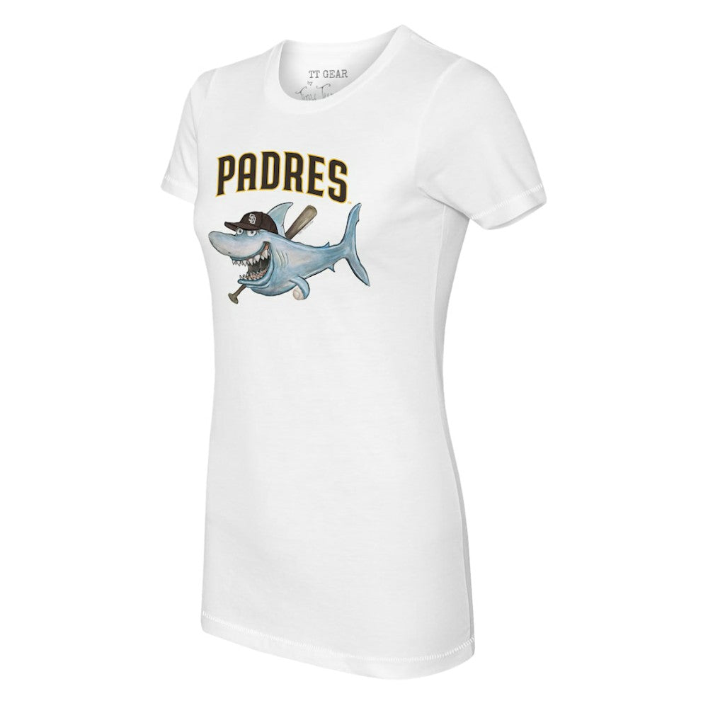 San Diego Padres Tiny Turnip Women's Shark Logo T-Shirt - White - MLB Discount