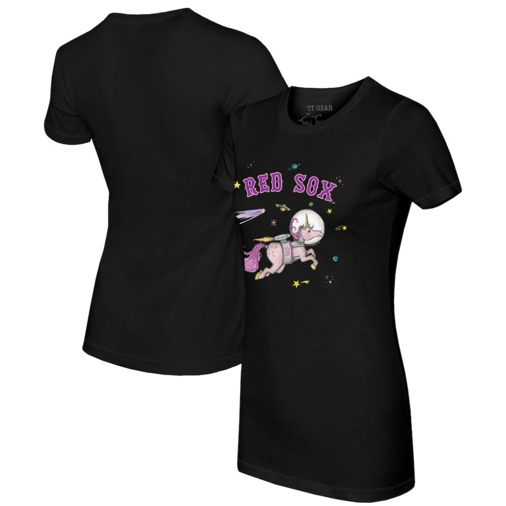 Boston Red Sox Tiny Turnip Women's Space Unicorn T-Shirt - Black - MLB Discount