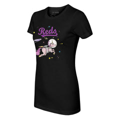Cincinnati Reds Tiny Turnip Women's Space Unicorn T-Shirt - Black - MLB on Sale