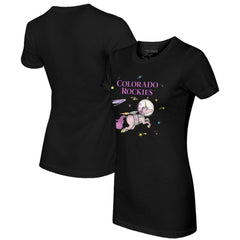 Colorado Rockies Tiny Turnip Women's Space Unicorn T-Shirt - Black - MLB on Sale