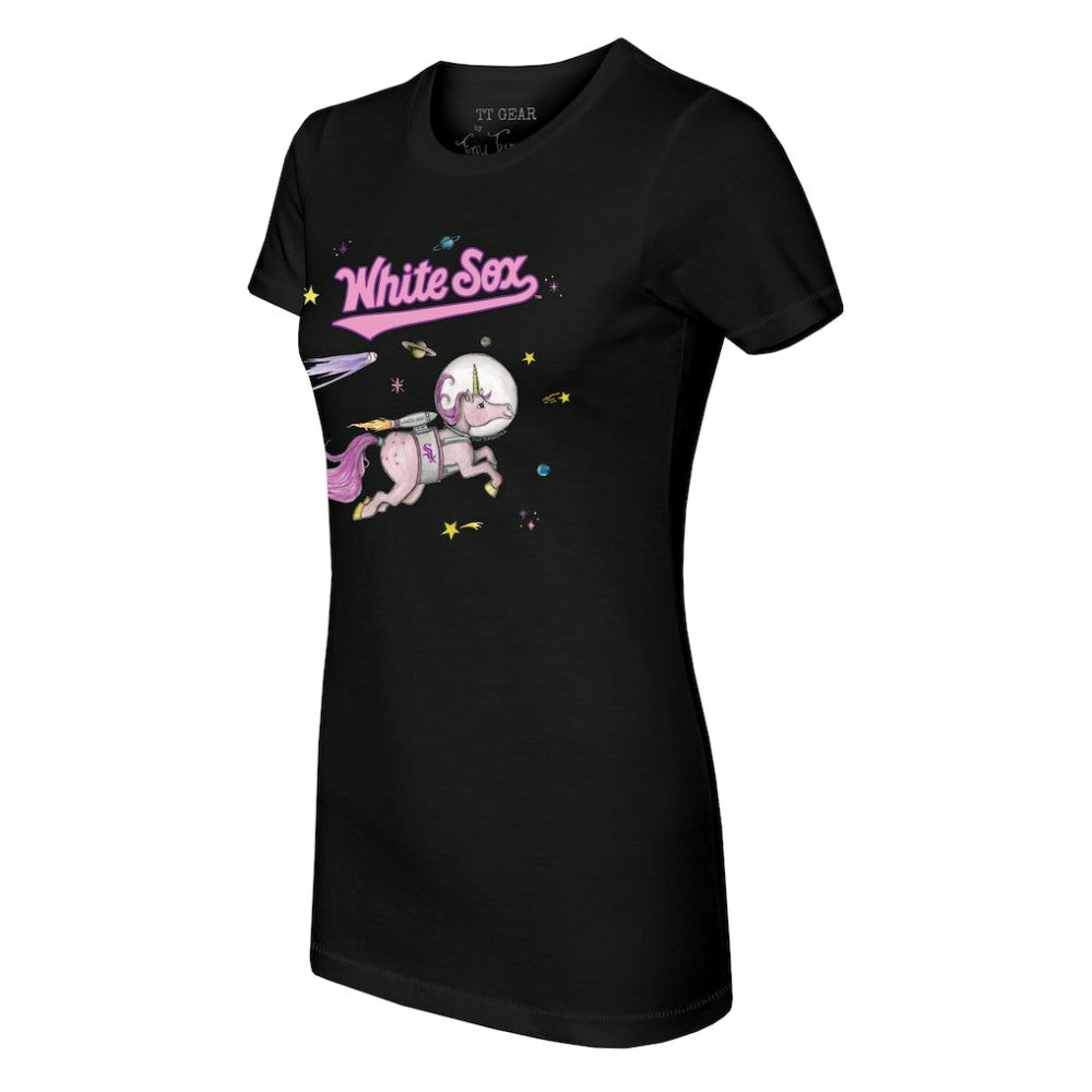 Chicago White Sox Tiny Turnip Women's Space Unicorn T-Shirt - Black - MLB on Sale
