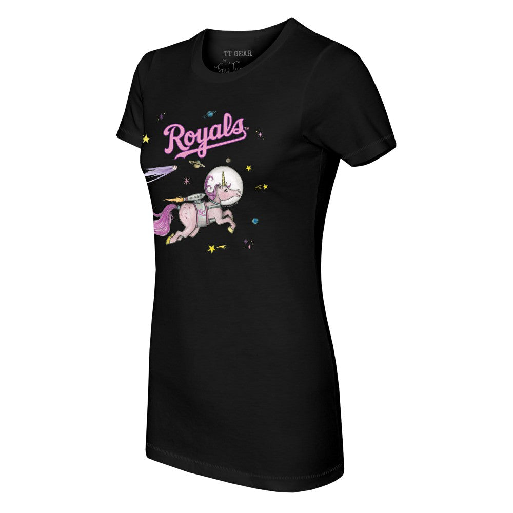 Kansas City Royals Tiny Turnip Women's Space Unicorn T-Shirt - Black - MLB on Sale