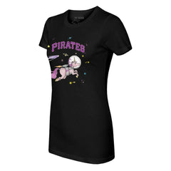 Pittsburgh Pirates Tiny Turnip Women's Space Unicorn T-Shirt - Black - MLB Sale