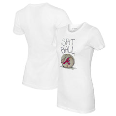 Atlanta Braves Tiny Turnip Women's Spit Ball T-Shirt - White - MLB Sale