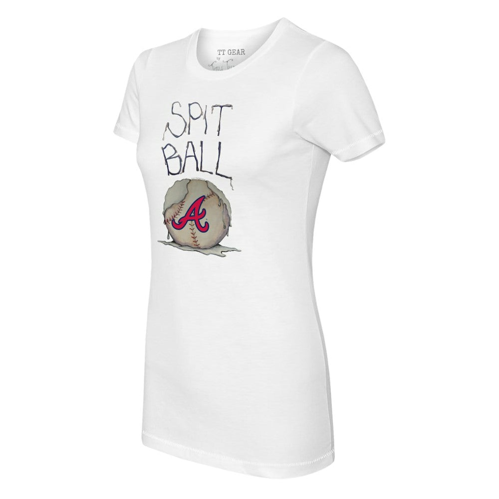 Atlanta Braves Tiny Turnip Women's Spit Ball T-Shirt - White - MLB Sale