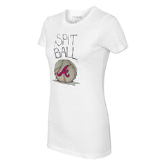 Atlanta Braves Tiny Turnip Women's Spit Ball T-Shirt - White - MLB Sale