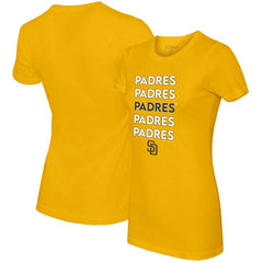San Diego Padres Tiny Turnip Women's Stacked T-Shirt - Gold - MLB Online
