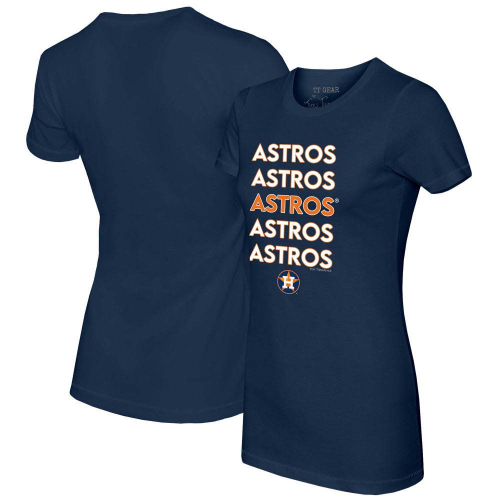 Houston Astros Tiny Turnip Women's Stacked T-Shirt - Navy - MLB Online